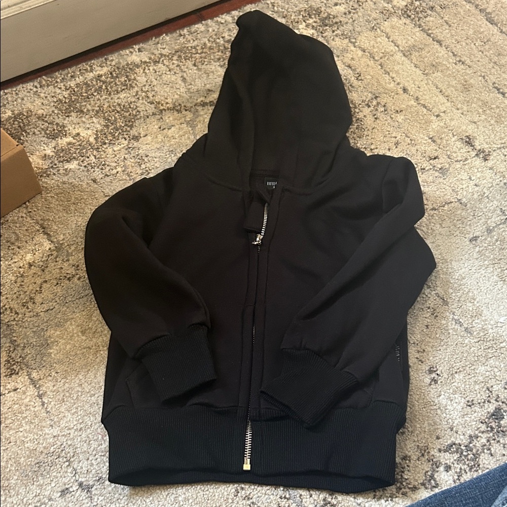 Little Bipsy Black Kids Zip Hoodie